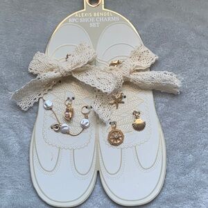 NEW-Alexis Bittar Cream and Gold Shoe Charms Set